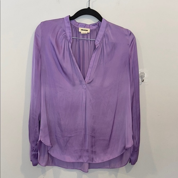 Zadig & Voltaire Tink Satin Pull Over top Purple - Picture 4 of 10